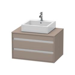 Тумба под раковину для консоли/столешницы Duravit Ketho 80х55х42,6 см, подвесная, ДСП, цвет: базальт, 1 выдвижной ящик, для встраиваемой снизу раковины, прямоугольная