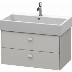 Тумба под раковину Duravit Brioso, 78,4х45,9х44,2 см, подвесная, 2 выдвижных ящика, ДСП, цвет: бетонно-серый, шкафчик навесной, механизм доводчика, прямоугольная, правая/левая, в ванную комнату