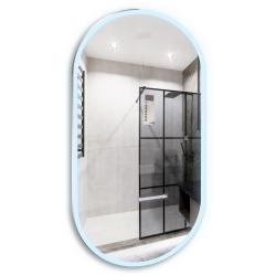 Зеркало Abber See 60х120 см, с LED/ЛЕД-подсветкой, овальное, сенсорный выключатель, диммер, монтаж горизонтальный/вертикальный, для ванны, навесное/подвесное/настенное
