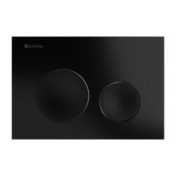 Кнопка смыва Knotlor Sphere, цвет матовый черный, размер 240 х 162 х 10 мм, клавиша управления для сливного бачка, инсталляции, два режима слива, механическая, панель