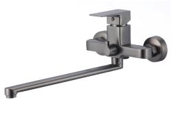 Смеситель для ванны/душа Olives Navarra, однорычажный, настенный, керамический, поворотный, длина излива 323 мм, латунь, цвет оружейная сталь