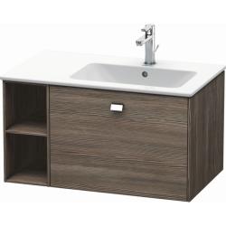 Тумба под раковину Duravit Brioso, 82х47,9х44,2 см, подвесная, 1 выдвижной ящик, с открытой полкой справа, ДСП, цвет: сосна терра/хром, шкафчик навесной, механизм доводчика, прямоугольная, правая, в ванную комнату