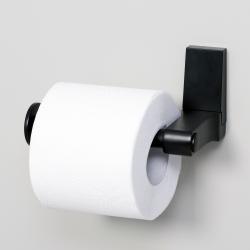 Держатель для туалетной бумаги WasserKRAFT Abens, без крышки, настенный, цвет: черный, металлический, для туалета/ванной/ванной комнаты, бумагодержатель