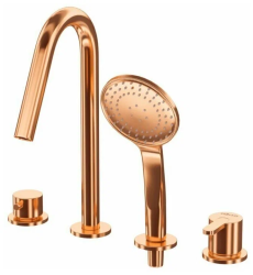 Смеситель для ванны/душа Cezares Leaf, на борт ванны, однорычажный, неповоротный, длина 163 мм, керамический, латунь, цвет Sunset