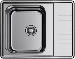 Мойка кухонная Omoikiri Sagami 63-IN, 50х63 см, врезная, из нержавеющей стали, прямоугольная, цвет нержавеющая сталь, без отверстия под смеситель, с крылом, оборачиваемая, слив-перелив, врезная в столещницу, для кухни