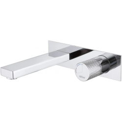 Смеситель для раковины/умывальника ABBER Rund, однорычажный, встраиваемый, неповоротный, керамический, длина излива 166 мм, латунь, цвет хром