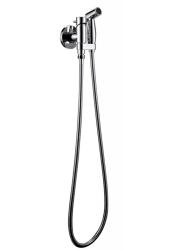 Смеситель с гигиеническим душем Bravat Eler, встраиваемый, однорычажный, керамический, без излива, с гибким шлангом/лейкой, латунь, цвет хром