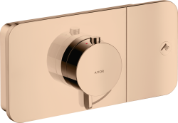 Смеситель для душа Axor One, термостатический, скрытого монтажа, 1 потребитель, настенный, без излива/шланга/лейки, прямоугольный, латунный, цвет полированное красное золото, с термостатом
