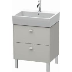 Тумба под раковину Duravit Brioso, 58,4х45,9х57 см, напольная, цвет: бетонно-серый, 2 выдвижных ящика, ДСП, прямоугольная, левая/правая, в ванную комнату