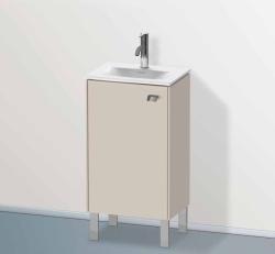 Тумба под раковину Duravit Brioso, 44х31х68,5 см, напольная, цвет: серо-коричневый/хром, 1 распашная дверца/одностворчатая, стеклянная полка, ДСП, прямоугольная, правая, в ванную комнату