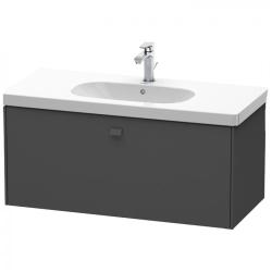 Тумба под раковину Duravit Brioso, 102х46,9х45,2 см, подвесная, 1 выдвижной ящик, ДСП, цвет: графит матовый, шкафчик навесной, механизм доводчика, прямоугольная, правая/левая, для раковины D-Code, в ванную комнату