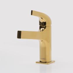 Смеситель для раковины/умывальника WasserKRAFT Sauer, однорычажный, неповоротный, керамический, длина излива 131 мм, латунь, цвет золото