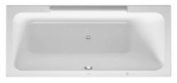 Ванна Duravit DuraStyle 170х70 см гидромассажная, встраиваемая/пристенная, акриловая, цвет: белый, с ножками/сливом-переливом, без фронтальной панели, прямоугольная, с системой гидромассажа Air-System, c наклоном для спины справа, правая