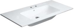 Раковина DURAVIT ME by Starck, WonderGliss 103х49х17,5 см, подвесная, прямоугольная, санфарфор, цвет белый шелковисто-матовый, с 2 отверстиями под смеситель, антигрязевое покрытие, слив/перелив