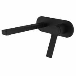 Смеситель для раковины/умывальника Azario VISE, встраиваемый, однорычажный, неповоротный, керамический картридж, длина излива 208 мм, латунь, цвет черный матовый