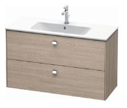 Тумба под раковину Duravit Brioso, 102х46,9х56,3 см, подвесная, 2 выдвижных ящика, ДСП, цвет: сосна терра/хром, шкафчик навесной, механизм доводчика, прямоугольная, правая/левая, в ванную комнату