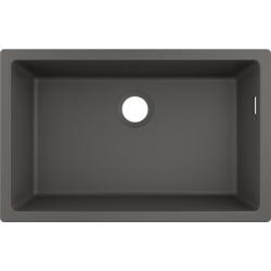 Мойка кухонная Hansgrohe 660, S51, S510-U660, 71х45х20,5 см, встраиваемая снизу/под столешницу, искусственный гранит, прямоугольная, цвет серый камень, без отверстия под смеситель
