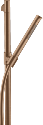 Душевой гарнитур Axor Starck Organic 2jet, высота 98,5 см, комплект: держатель душевой лейки/душевая лейка/душевая штанга/душевой шланг, цвет: шлифованное красное золото, внешнего монтажа, настенный, для душа/ванной