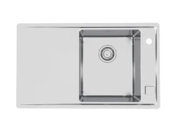 Мойка кухонная ALVEUS STRICTO 10R KMB 90 FI 79х47,2х20,5 см, слив 90, чаша справа, врезная сверху/вровень со столешницей, с крылом, правая, нержавеющая сталь, прямоугольная, цвет нержавеющая сталь (КМБ), 1 отверстие под смеситель