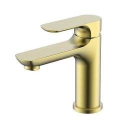 Смеситель для раковины/умывальника Raglo R03.10.03 однорычажный, неповоротный, фиксированный, излив длина 115 мм высота 98 мм латунь, цвет золотой сатин