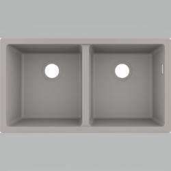 Мойка кухонная Hansgrohe 305/435, S51, S510-F760, две чаши, 88х51х24,5 см, врезная/встраиваемая сверху, искусственный гранит, прямоугольная, цвет серый бетон, без отверстия под смеситель, слив-перелив