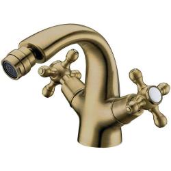 Смеситель для биде Boheme Medici Presente, двухвентильный, неповоротный, керамический, длина излива 120 мм, латунь, цвет бронза