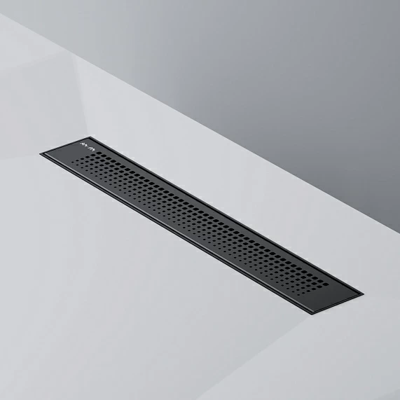 Душевой трап (лоток) AM.PM PrimeFlow 500 мм комбинированный затвор с черной матовой решеткой, перфорированная, выходная труба 50 мм, линейный