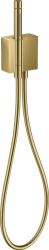 Душевой гарнитур Axor Edge Porter 2jet, с алмазной огранкой, комплект: ручной душ-«палочка»/модуль держателя/держатель для душа/шланг для душа, металлический, цвет полированное золото, наружного монтажа, настенный, для душа/ванной