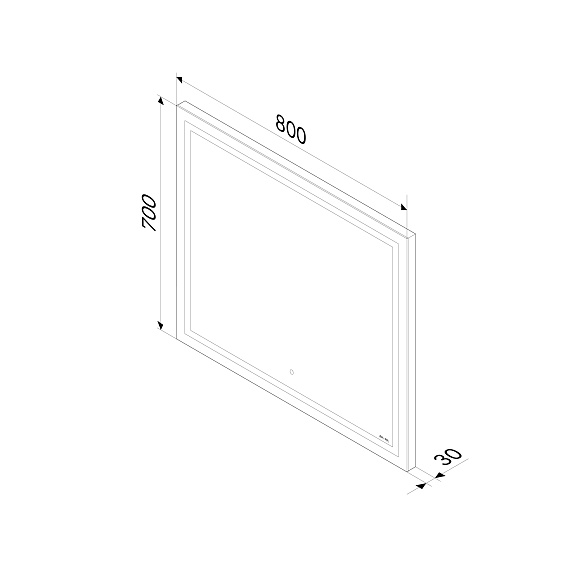 Зеркало Am.Pm Gem 80х70 см с LED/ЛЕД-подсветкой, прямоугольное, ИК-сенсор, для ванны, навесное/подвесное/настенное