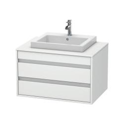 Тумба под раковину для консоли/столешницы Duravit Ketho 80х55х49,6 см, подвесная, ДСП, цвет: белый матовый, 2 выдвижных ящика, для встраиваемой сверху раковины, прямоугольная