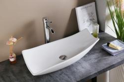 Раковина для ванной CeramaLux 78121 68х13х38 накладная, нестандартная, керамическая/фарфоровая, цвет белый, без отверстия под смеситель, без слива-перелива