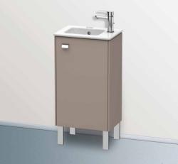 Тумба под раковину Duravit Brioso, 42х28,9х68,3 см, напольная, цвет: базальт/хром, 1 распашная дверца/одностворчатая, стеклянная полка, ДСП, прямоугольная, правая, в ванную комнату
