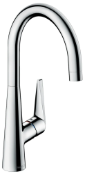 Смеситель для кухни/мойки Hansgrohe Talis M51, 260 1jet, для водонагревателей открытого типа, однорычажный, керамический, с поворотным изливом, длина 20,3 см, латунь, цвет хром