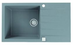 Мойка кухонная ALVEUS GRANITAL CADIT 40 CONCRETE-G81 86х50х20 см, врезная/встраиваемая сверху, с крылом, искусственный гранит, прямоугольная, цвет бетон, с отверстием под смеситель, в комплекте с сифоном 1132823