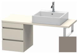 Тумба/шкафчик для консоли/столешницы Duravit DuraStyle под раковину 40х47,8х51,2 см, подвесная, ДСП, цвет: серо-коричневый/базальт, 2 выдвижных ящика, прямоугольная