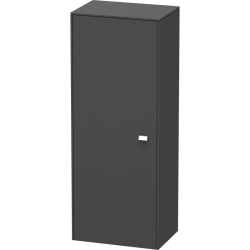 Пенал Duravit Brioso L, 52x36x133 см, подвесной, (левый), с дверцей, с полкой, со стеклянными полками, цвет: графит матовый/хром, в ванную комнату