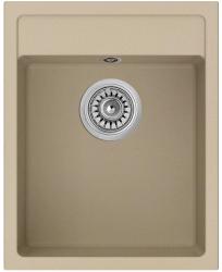Мойка кухонная Longran Ultra ULS400.500, 40х50 см, врезная, искусственный гранит (LONSTONE), прямоугольная, цвет колорадо, без отверстия под смеситель, слив-перелив, без крыла