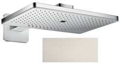 Верхний душ AXOR ShowerSolutions 460/300 3jet, с держателем, с розеткой, настенный монтаж, прямоугольный, с 3 режимами, размер 46,6х30 см, металлический, цвет: под сталь, для душа/ванной