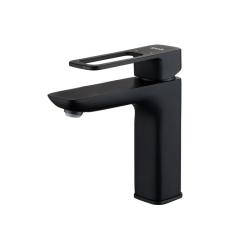 Смеситель для раковины/умывальника IDDIS Slide, однорычажный, неповоротный, керамический картридж, длина излива 116 мм, латунь, цвет черный матовый