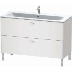 Тумба под раковину Duravit Brioso, 122х47,9х68,3 см, напольная, цвет: белый матовый, 2 выдвижных ящика, ДСП, прямоугольная, левая/правая, в ванную комнату