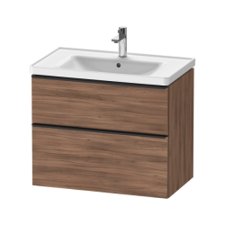 Тумба под раковину Duravit D-Neo, 78,4х45,2х62,5 см, подвесная, 2 выдвижных ящика, ДСП, цвет: орех матовый, шкафчик навесной, прямоугольная, правая/левая, для раковины D-Neo # 237080, в ванную комнату