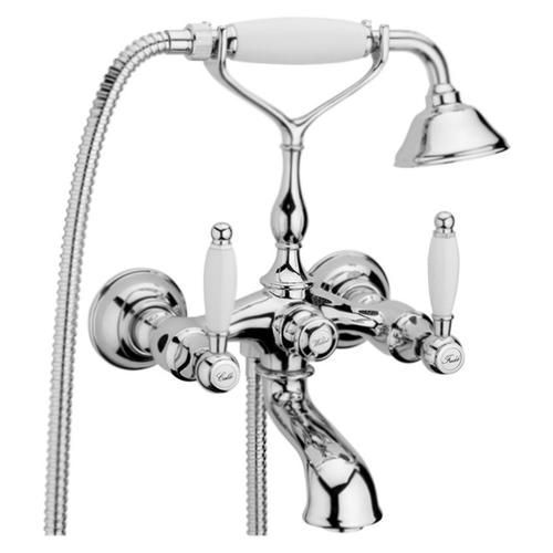 Смеситель для ванны/душа Webert Dorian двухвентильный, хромированный, настенный, излив 170 мм, неповоротный, латунь, цвет хром