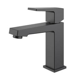 Смеситель для раковины/умывальника Splenka S01.10.09 однорычажный, неповоротный, фиксированный излив, длина 129 мм, высота 108 мм, латунь, цвет графит