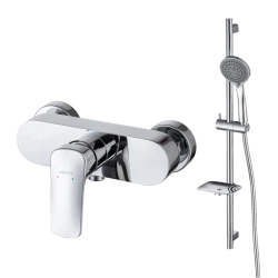 Комплект Aquatek Вега 2 в 1 смеситель для душа (без излива)/душевой гарнитур, цвет хром, однорычажный, латунь/нержавеющая сталь