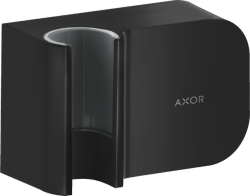 Держатель для душевой лейки Axor One Porter со шланговым подсоединением, 9,5х6х4,2 см, настенный, латунный, прямоугольный, цвет матовый черный, для душевого шланга, для душа/ванной/душевой кабины, на стенку