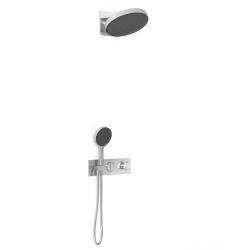 Душевая система Vincea Inspire встраиваемая, скрытого монтажа, цвет хром, комплект: термостатный смеситель/тропический душ (с верхней лейкой)/лейка/держатель лейки/шланг VSFW-422TI3CH