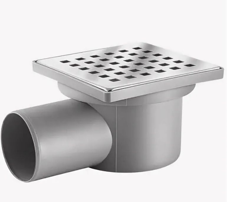 Сливной трап Berges Kombo 100х100 боковой выпуск слив D100 хром