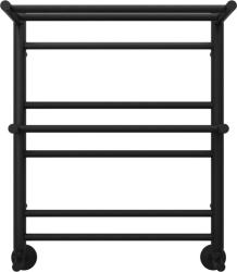 Полотенцесушитель Aquatek Альфа водяной П7 500х600 мм с полкой, черный, нержавеющая сталь, лесенка, подключение нижнее