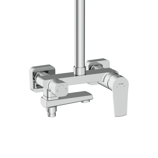 Душевая система Cersanit CITY (смеситель стандартный) с изливом 5 режимов шланг 150 металл, цвет глянцевый хром, комплект: однорычажный смеситель/тропический душ
