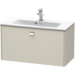 Тумба под раковину Duravit Brioso, 82х38,9х44,2 см, подвесная, 1 выдвижной ящик, ДСП, цвет: серо-коричневый/хром, шкафчик навесной, механизм доводчика, прямоугольная, правая/левая, в ванную комнату